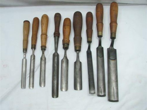 Lot woodworking gouge chisels - woodworking,
